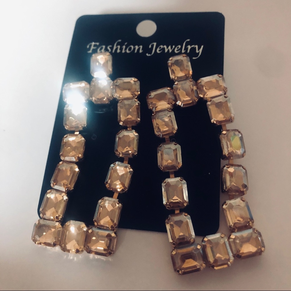 Extra Large, Extra Long Dangle Earrings In Rectan… - image 3